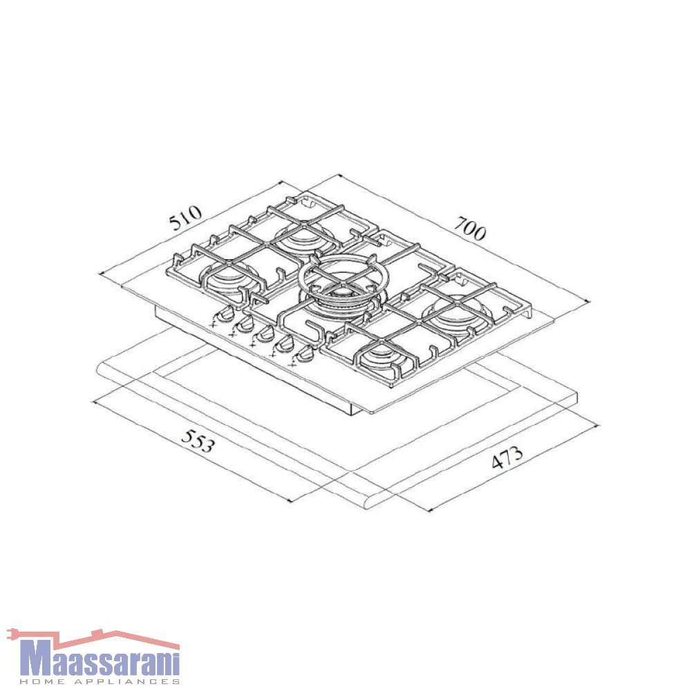 LUXELL TOP 70 CM OCAK INOX-M6-50WF - Image 2