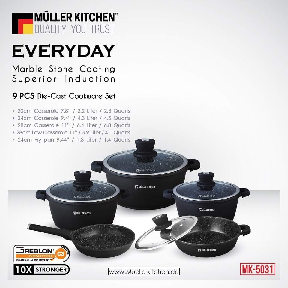 MULLER KOCH EVERYDAY COOKING SET 9 PCS MK-3031