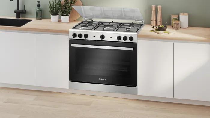 BOSCH GAS 5 BURN 90 CM FREE STAND BOTTLE OUT STAINLESS STEEL-HGVDF0V51S - Image 2