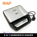 RAF WAFFLE MAKER 5 IN 1 SANDWICH PANINI GRILL DOUGHNUT R-555